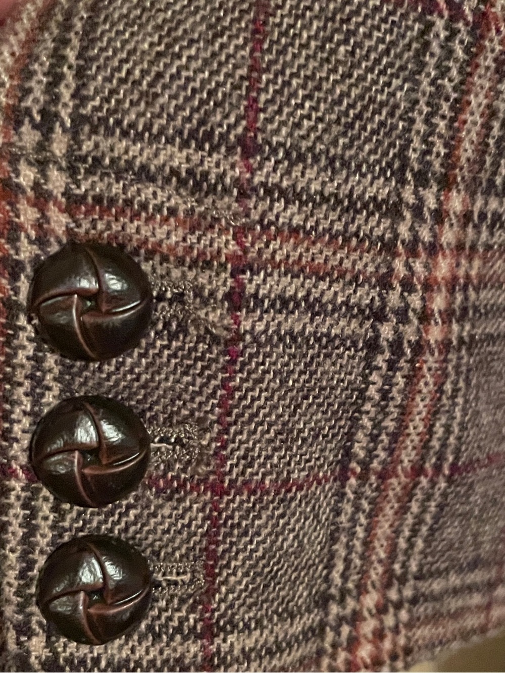LOGG Houndstooth Suede Patch Tailored Blazer Equestrian Preppy Old Money 8 - Picture 6 of 8